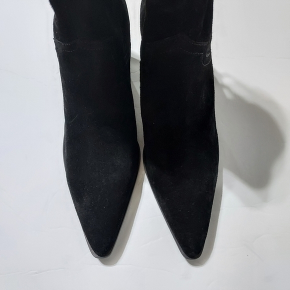 Zara Woman Cowboy Suede Leather Heeled boots Sz-9 - Picture 8 of 10